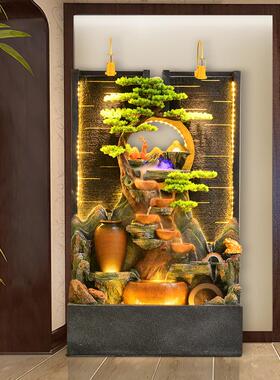 大型玄水墙流水屏风办公室PTB关装饰别墅户外庭院假山景喷幕泉造