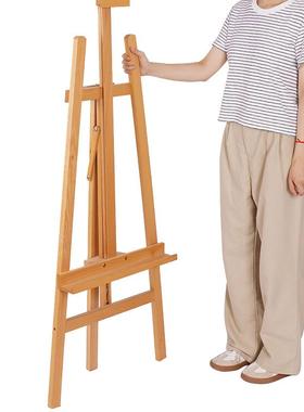 150cm画榉木制后撑折叠升描降画架支架式油素架黑色HTE广告画展示