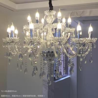 法式轻奢水晶吊灯复古宫廷风客厅创意个性餐厅灯高档婚礼灯具