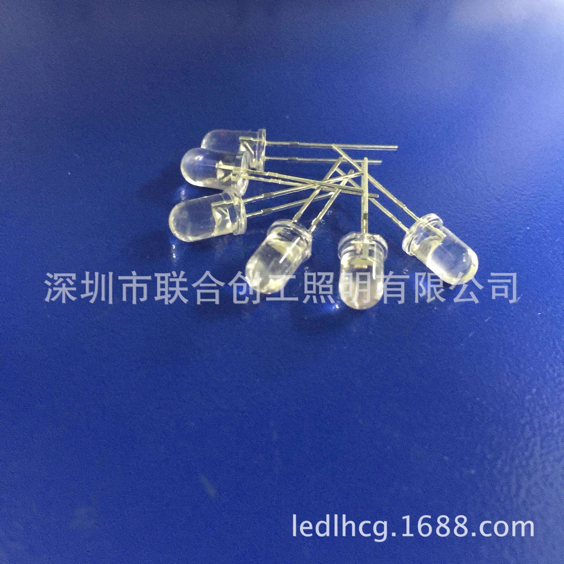 圆头F5白光灯珠高亮LED圆头灯珠f5白发白灯珠led直插灯珠