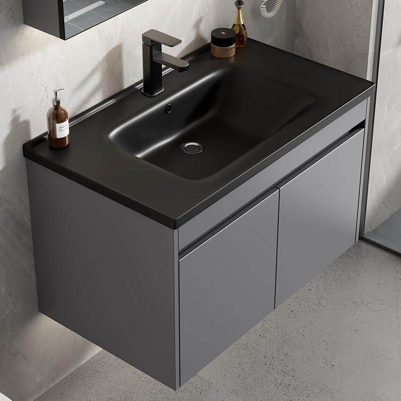 小户型浴室挂墙式洗脸盆柜组合卫生间洗手盆简易一体陶瓷洗漱台池