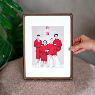 实木全家福相框摆台diy定制洗照片高级感6寸打印相片装裱做成画框