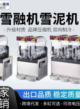 跨境新品雪泥机商用全自动冰沙机15L缸双缸三缸雪融机厂家直销