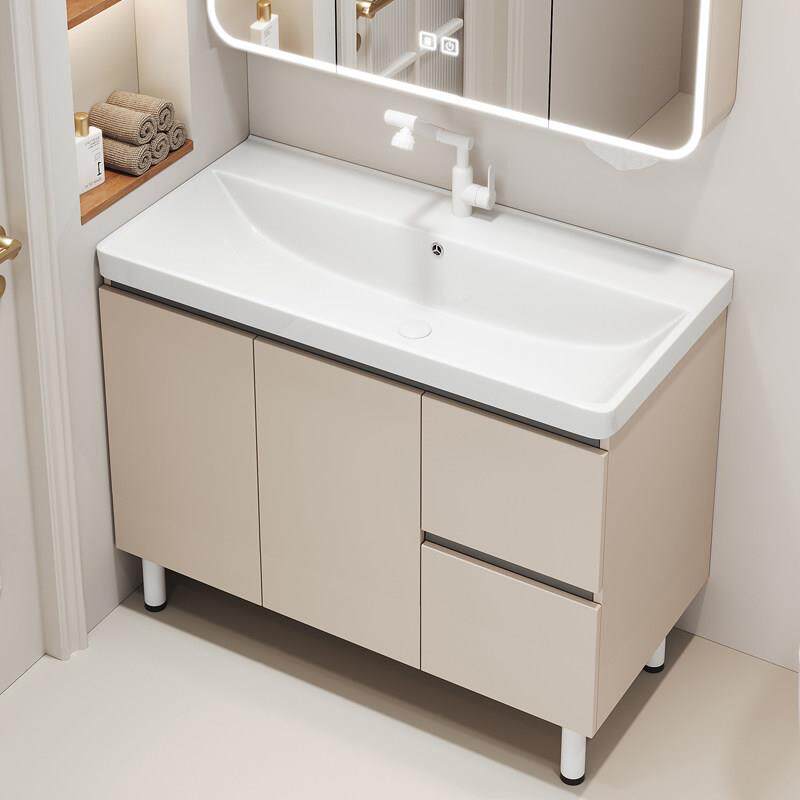 落地蜂窝铝浴室柜组合加深加厚一体陶瓷洗手盆洗脸盆卫生间洗漱台
