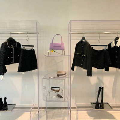 彩色亚克力展示盒上墙置物架有机玻璃陈列方盒女装鞋包货架展示台