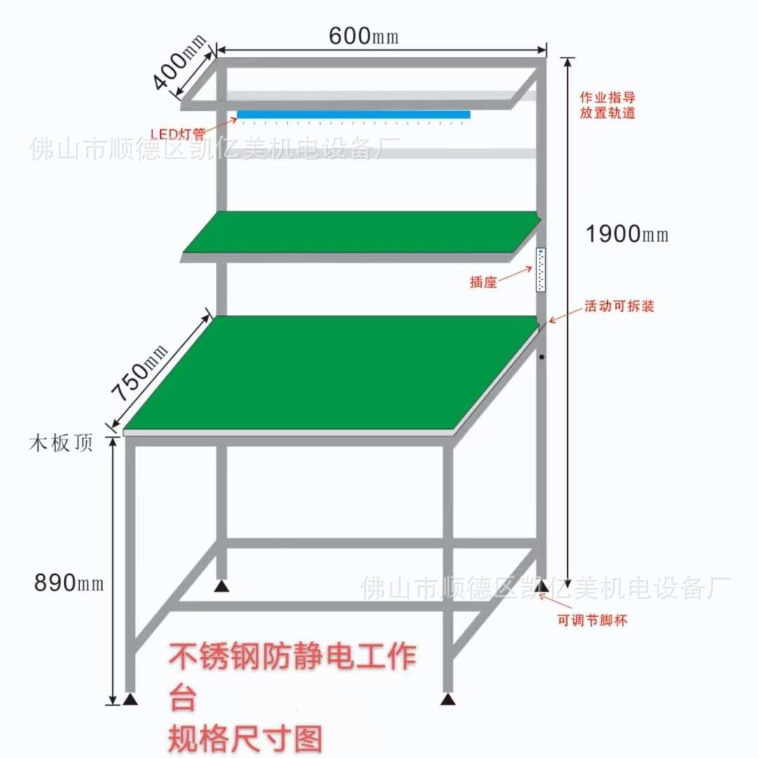 单边工作台定制双边防静电操作台电商打包台白色带抽屉多层工作桌