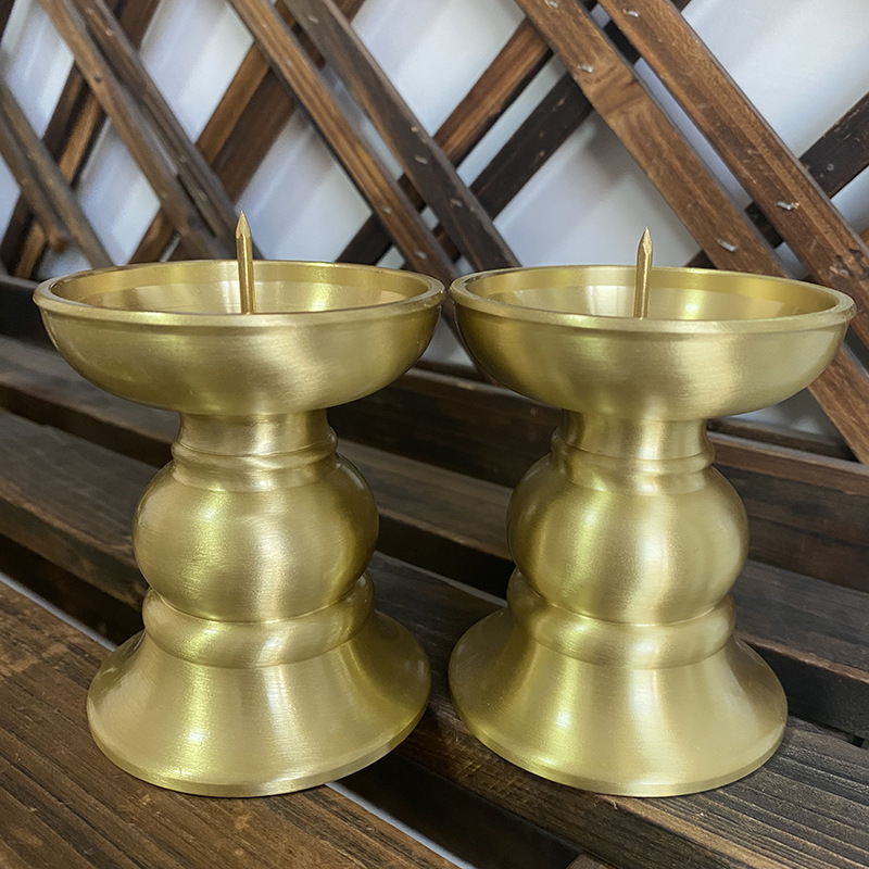 纯铜烛台蜡台蜡烛摆件底座烛台