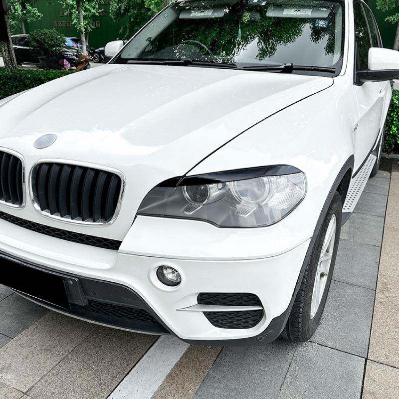 适用宝马bmwx5e702008-2013汽车灯眉前大灯车贴外饰改装配件
