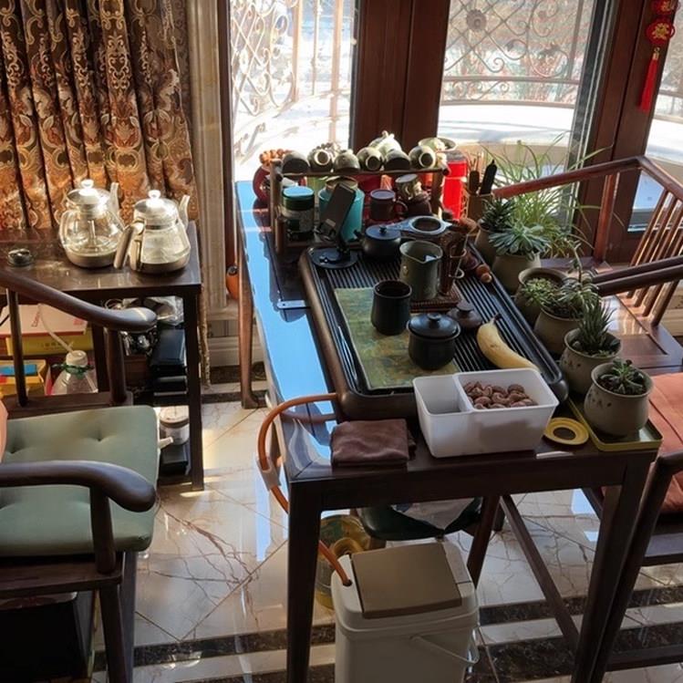 新中式实木茶台茶桌客厅家用小型设计师阳台小茶桌泡茶桌一体两用