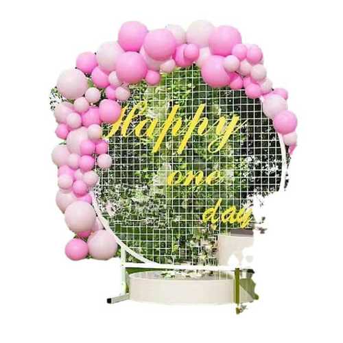 落地圆形网架网格婚庆展示架展示幼儿园作品立式铁艺饰品移动展会