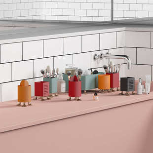 9WOR 猫爪化妆刷收纳桶桌面收纳盒眉笔美妆刷收纳筒笔筒卧室