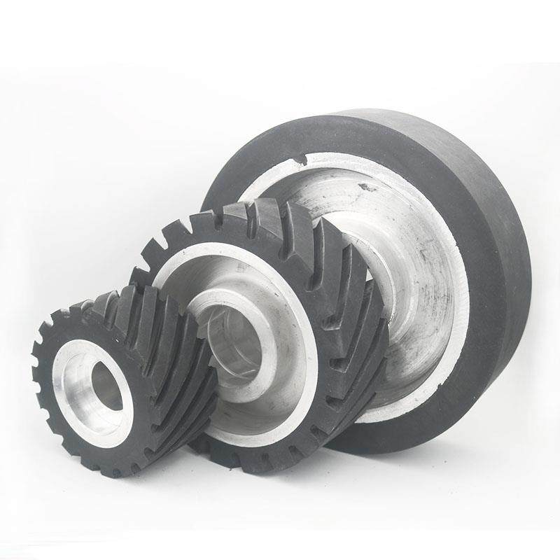 砂带机橡胶轮轴承孔铝芯抛光机CSA动轮打磨轮过砂罐抛光轮从被动