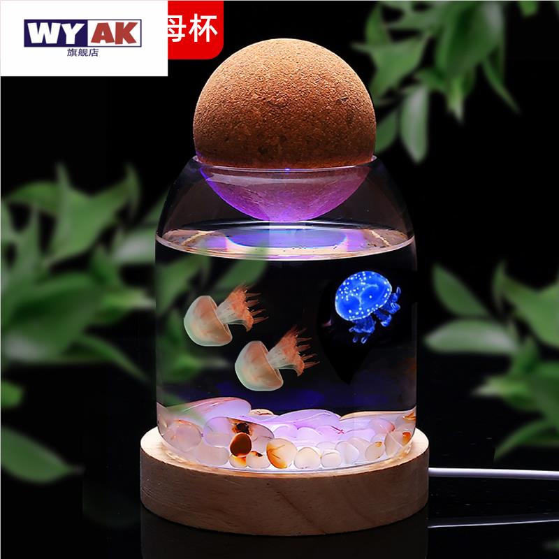 懒人养的宠物水母活物家养桌面海洋小动物儿童学生好养迷你水族箱