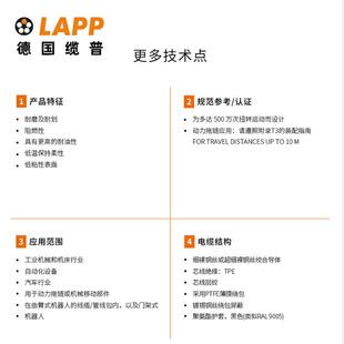 缆普LAPP电线电缆ÖLFLEX® ROBOT 900 P屏蔽抗扭机器人电缆