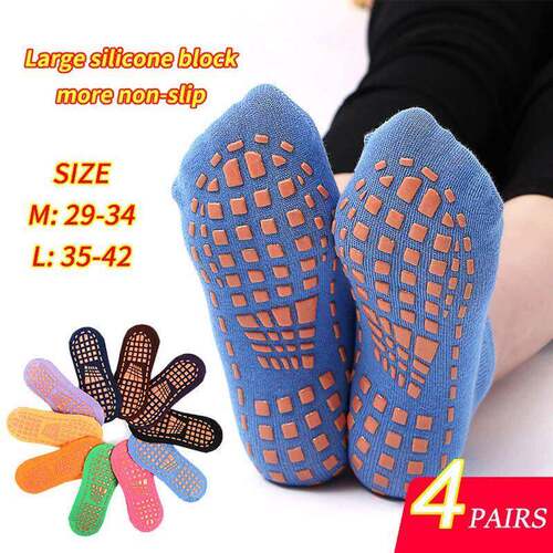 4 Pairs Yoga Pilates Trampoline Women Socks for Adult/Child