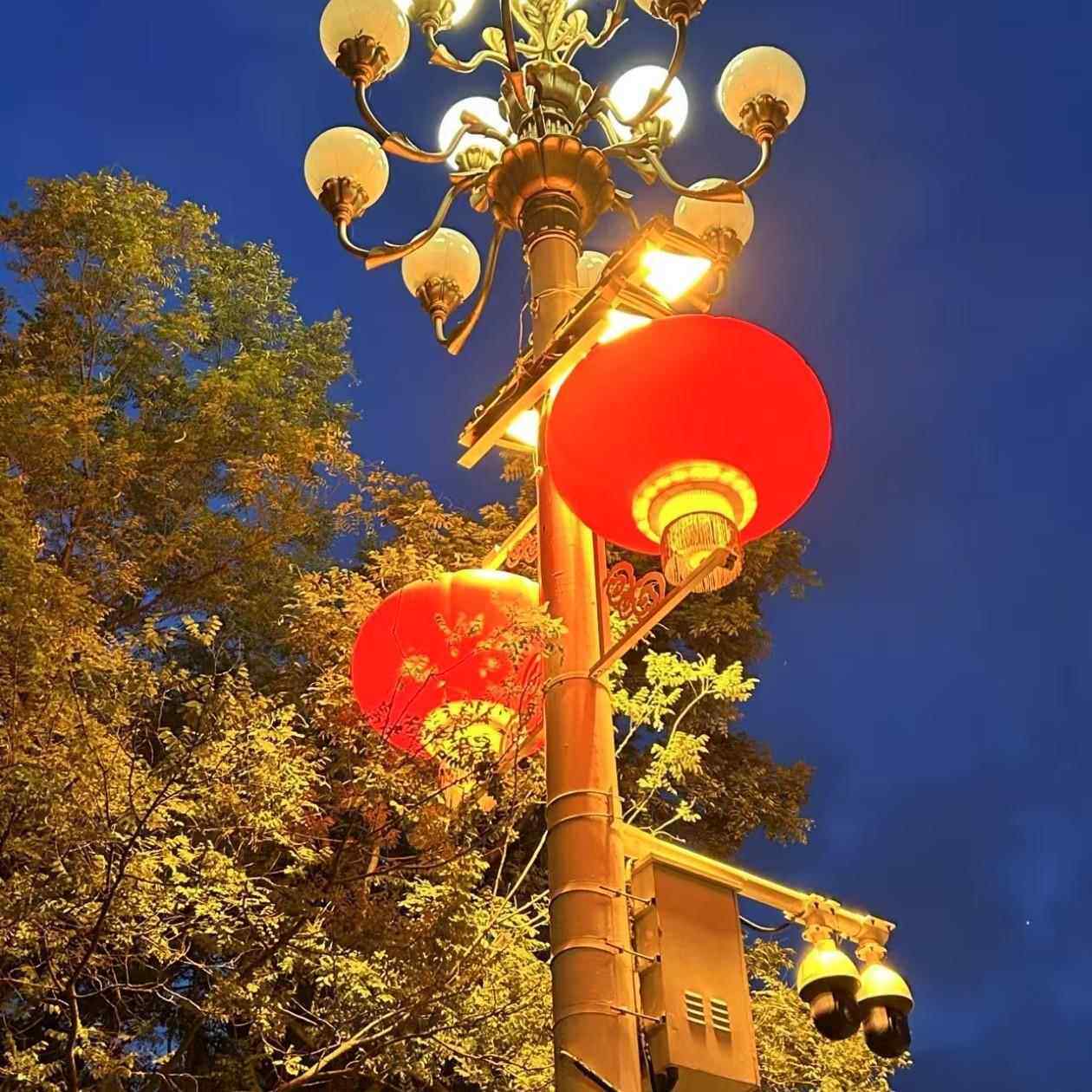 LED中国结路灯带灯笼户外道路发光造型灯新年装饰氛围夜景