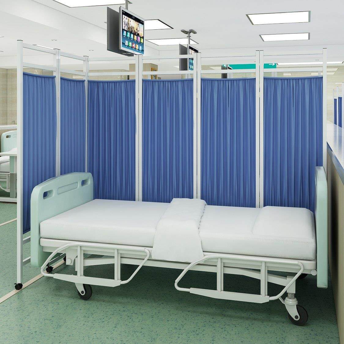 医用屏风医院铁布艺医疗隔断折屏卫生室诊所美容推拉移动折叠带轮