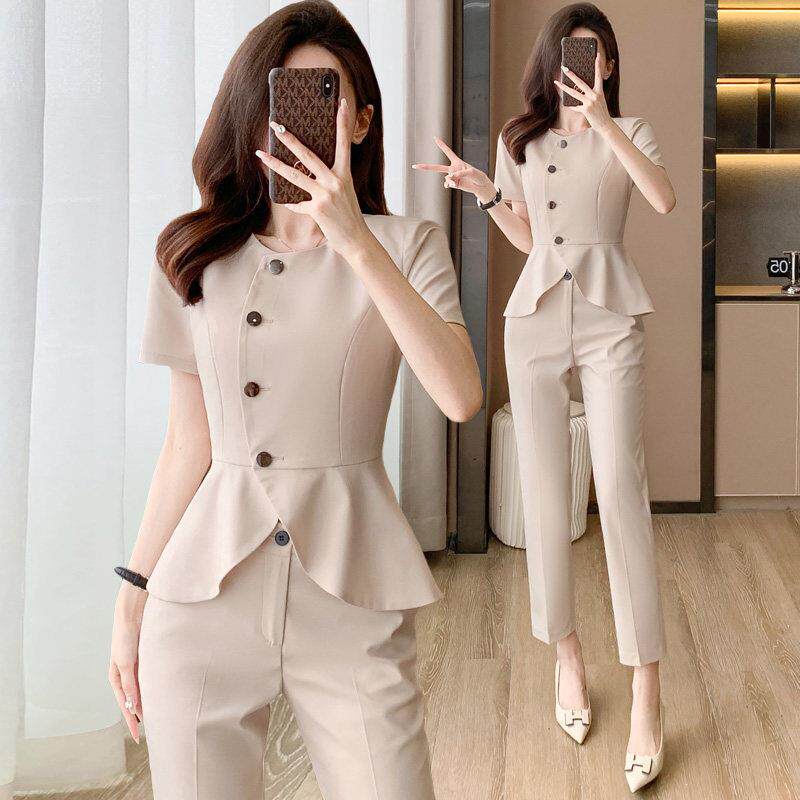 美容师工作服女时尚气质职业装套装金店美业前台会所技师足浴工装