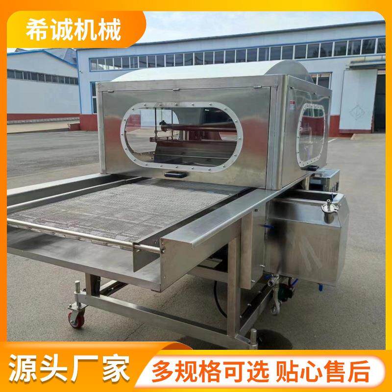 巧克力涂层机自动化冻干草莓涂层设备麻薯裹巧克力设备厂家