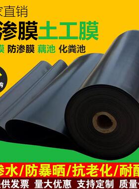 鱼塘防渗膜加厚鱼池护坡防水布养殖专用土工膜黑色塑料布复合地膜