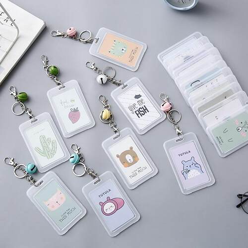 Clear Bus Card Holder for Women - Protective Cover with Acce