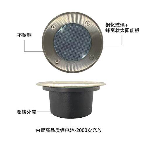 道程级太阳能地埋灯不锈庭工钢地灯太阳能院灯彩光人ZH-13行景观