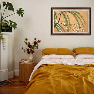 落英垂柳 神坂雪佳新中式客厅玄关书房装饰画日式民宿背景墙挂画