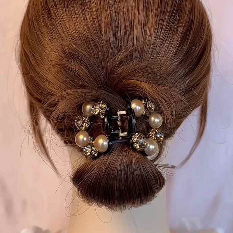 新款温柔披肩发抓夹轻奢精致珠珠闪锆气质夹子刘海小抓夹时尚百搭