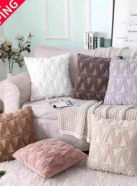 cushion cover pillow case cussion case PV绒菱形毛绒枕头枕套