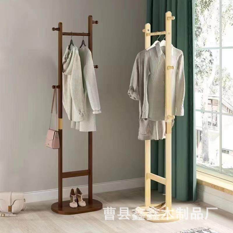家用卧室落地衣帽架挂衣架柜式网红衣服架子实木服装衣架多功能