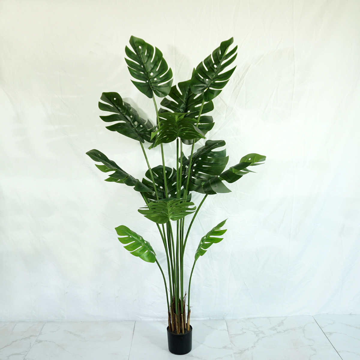 绿北欧盆栽仿真客厅落地植物盆尾室内装饰散假植叶葵龟背摆件栽树