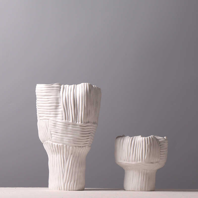 欧式简约白色陶瓷花瓶 样板房客厅博物架装饰摆件 创意插花工艺品,家居饰品,花瓶,淘宝优惠券,粉丝福利购,淘宝优惠卷