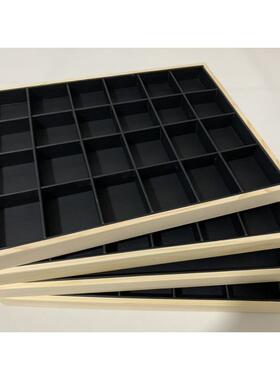 高档实木大号黑珠宝首饰展空示盘创意戒指项链收纳盘具陈列道皮托
