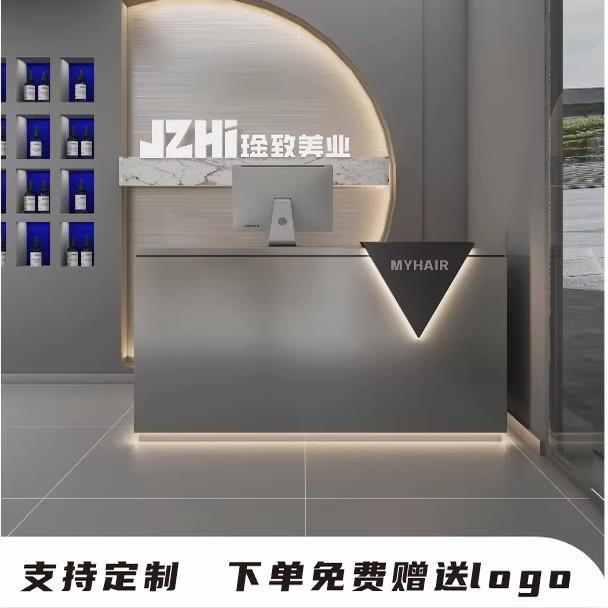 不锈钢收银柜台简约哑光前台理髲店服装店健身房舞蹈室吧台