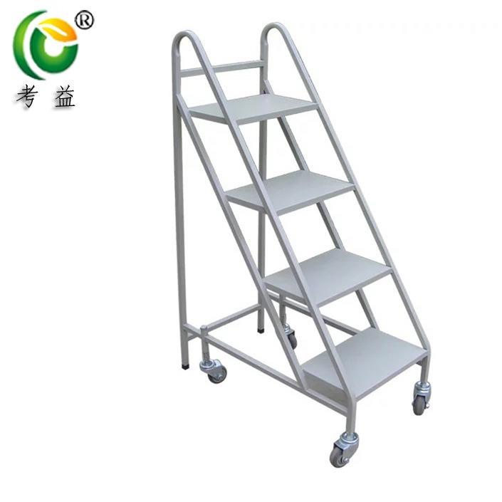 两步三步四层书梯高书梯钢制铁皮制作书梯上海书车书梯子
