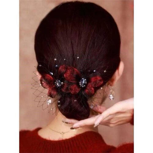 喜婆婆盘发头饰喜妈妈婚宴结婚旗袍发饰弹簧发夹马尾夹妈妈款发夹