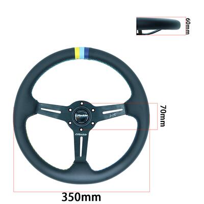 跨境热销14英寸GREDDY汽车改装快拆方向盘通用三色个性赛车转向盘