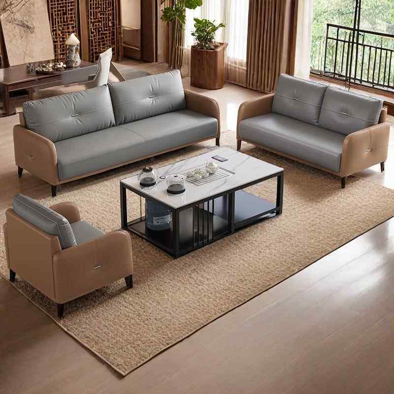 办公茶沙发几组合型套简约装商务无品牌/接待室小户休息三人位办