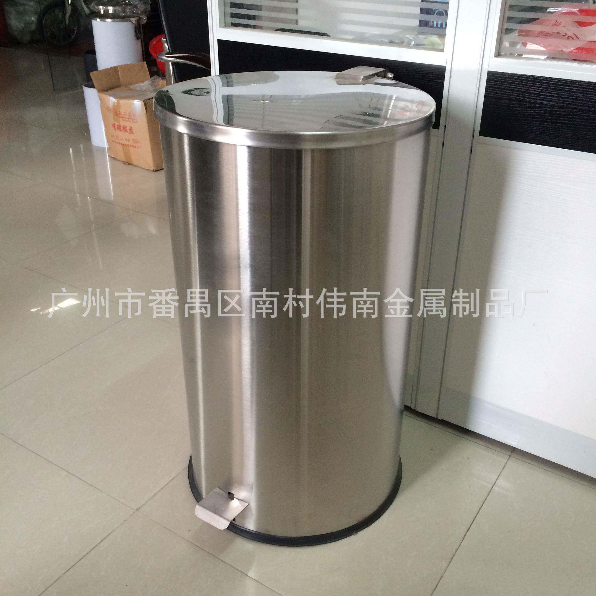 厂家港式商场电影院物业写字楼酒店用品室内不锈钢厨房脚踏垃圾桶