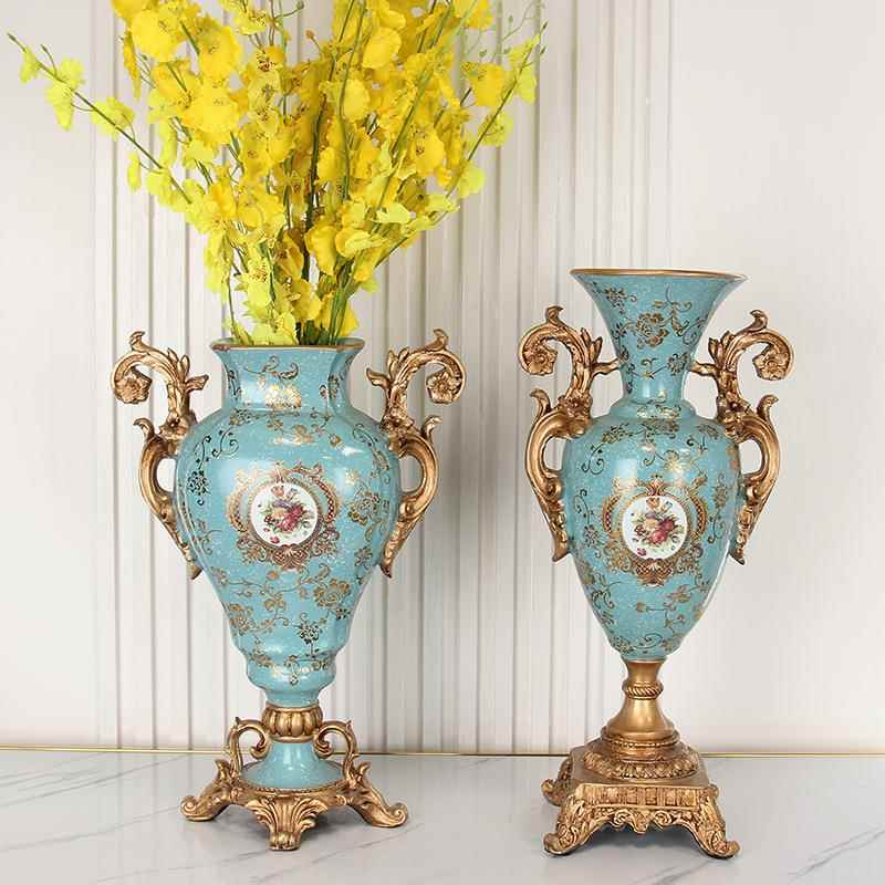 爆款创装饰品意厅玄关家居客摆件树XCV大脂工艺品欧式落地花瓶花