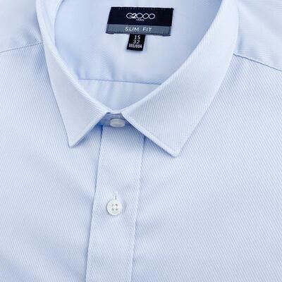 G2000衬衫男士短袖斜纹商务修身免熨烫长袖职业正装衬衫白色工作