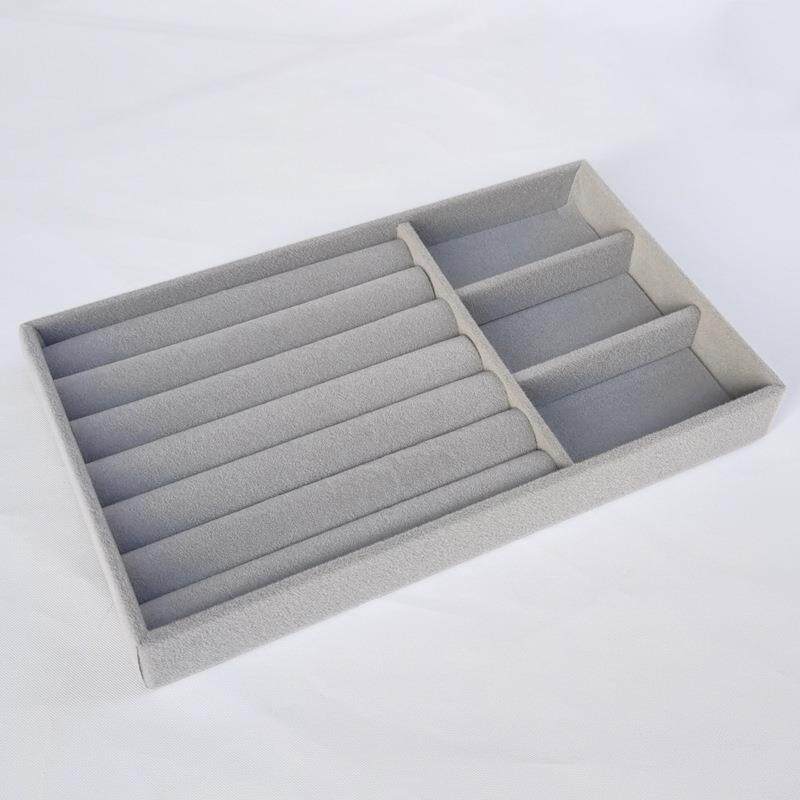 小号首饰盒绒质戒指耳钉耳环盘空盘饰品展示架饰品收纳盒托盘