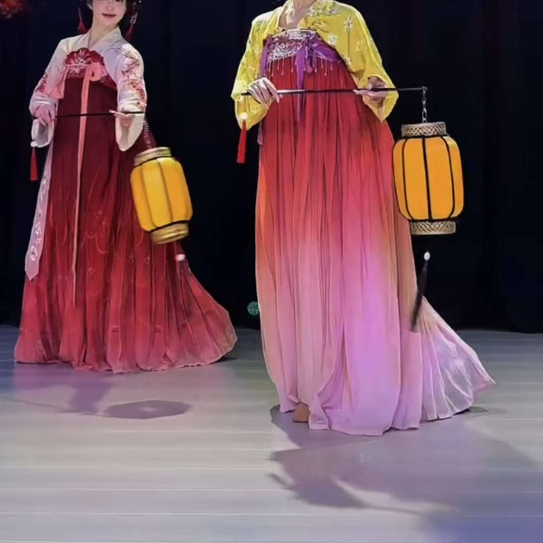 新中式麻布米白色古风灯笼手提汉服拍照儿童舞台表演户外摄影道具