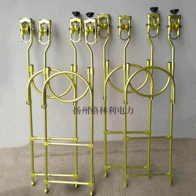 电力施工铝合金飞车绝缘绳软梯头单线双线带刹车自锁自行车式飞车