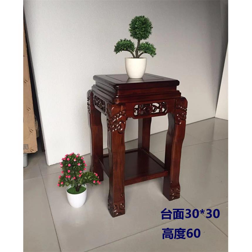 特价实木花架榆木盆景桌鱼缸架电话桌石头底座方桌家用新中式落地