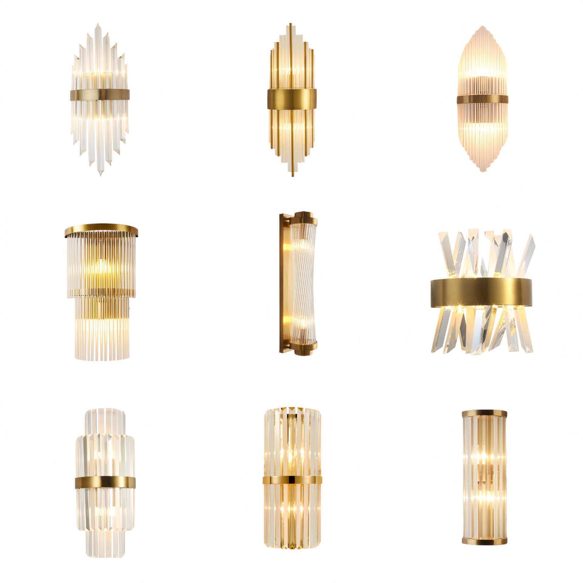 现代轻奢水晶壁灯卧室床头灯不锈钢墙壁挂灯简约酒店过道楼梯壁灯