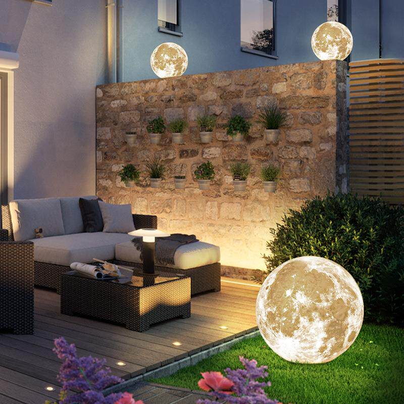 户外月球灯球太阳能草坪灯月亮灯外庭室院花园装饰围月球草坪落地