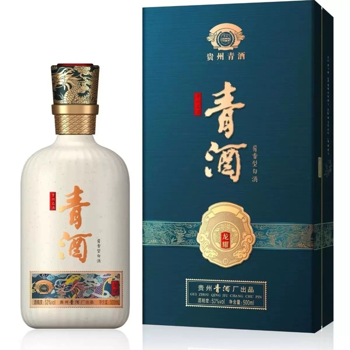 2021年贵州青酒龙耀53度 500ml*1瓶 酱香型高档白酒 礼盒装
