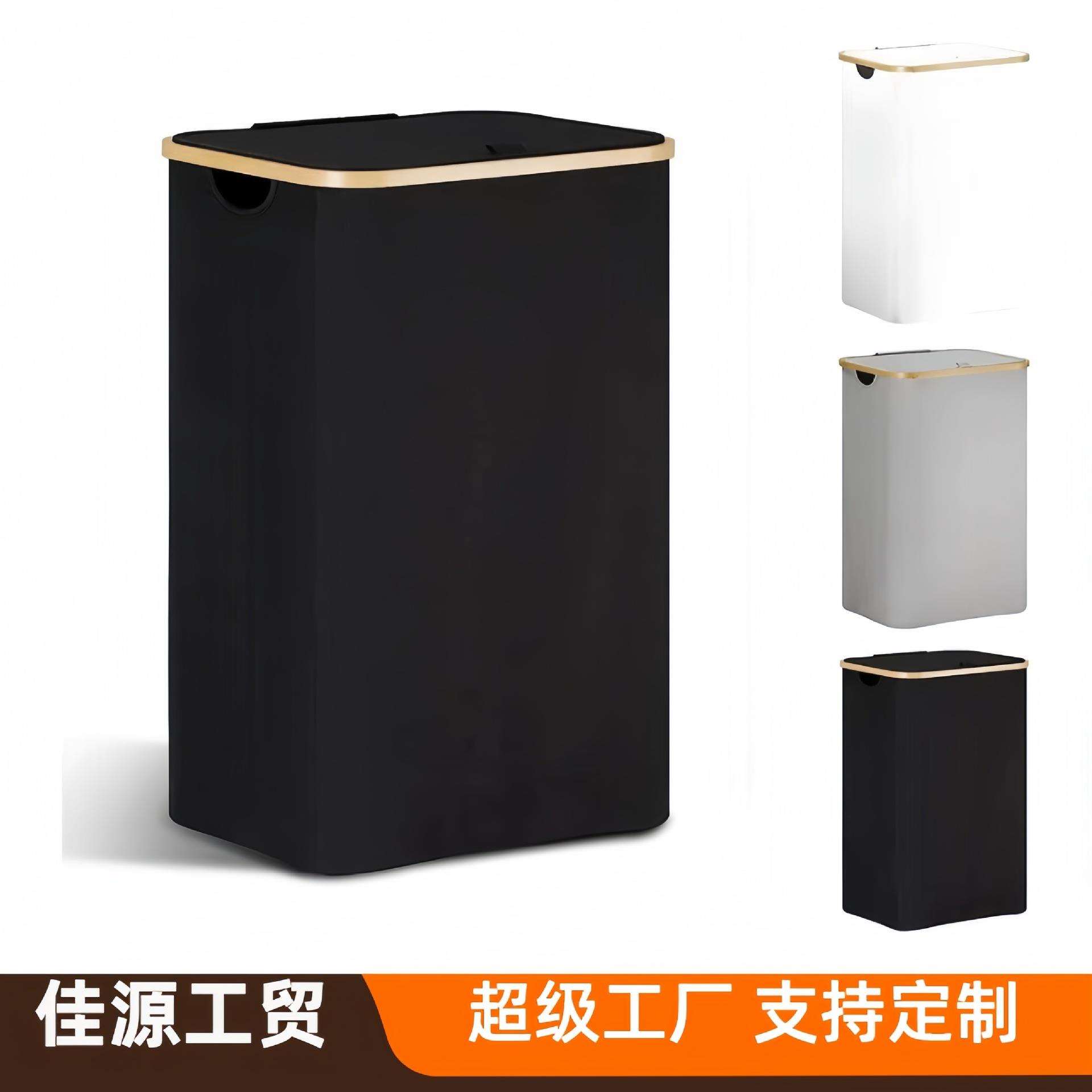 楠竹收纳洗衣篮布艺竹制折叠单内袋100L带盖脏衣篓收纳大容量跨境