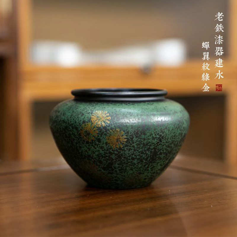 大漆老铁水方复古大号水洗茶台建水茶洗干泡台茶海茶具批发